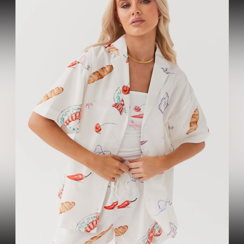 NWT Coquette breakfast linen shirt brand new never worn peppermayo